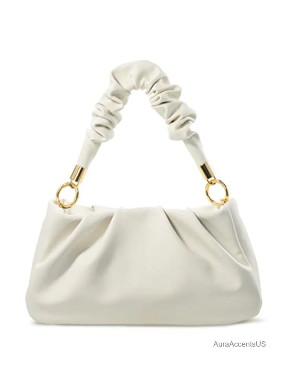 Vegan Leather Hobo Bag Crossbody Shoulder Handbag Ruched Pouch Clutch